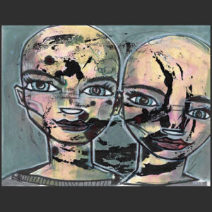 198 - Ciel bleu, masque rose