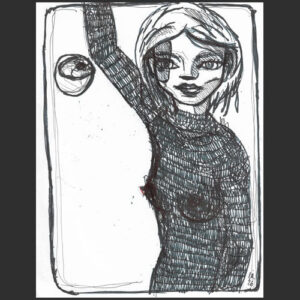 210 - La robe hachurée