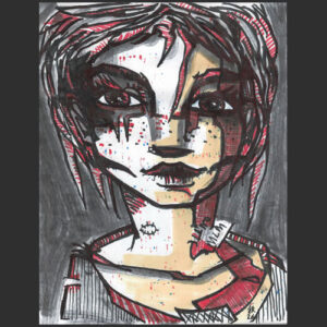 271 - Trame serrée, matière rouge