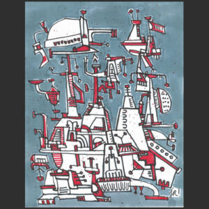 272 - Ville pâle sur ciel de métal